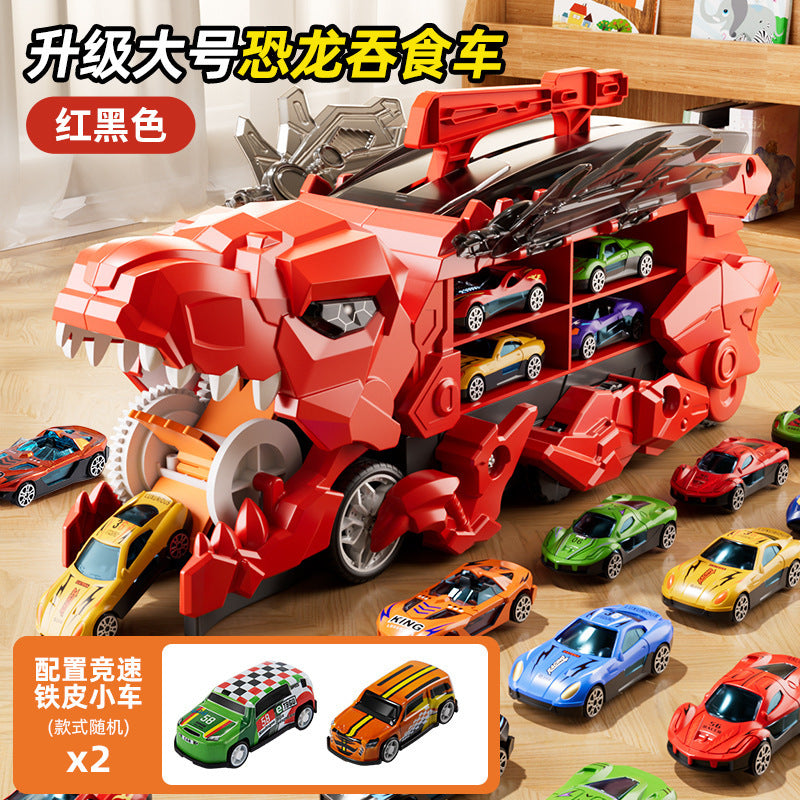 Cross-Border New Product Dinosaur Swallowing Car Folding Ejection Sliding Track Storage Alloy Car Children's Educational…