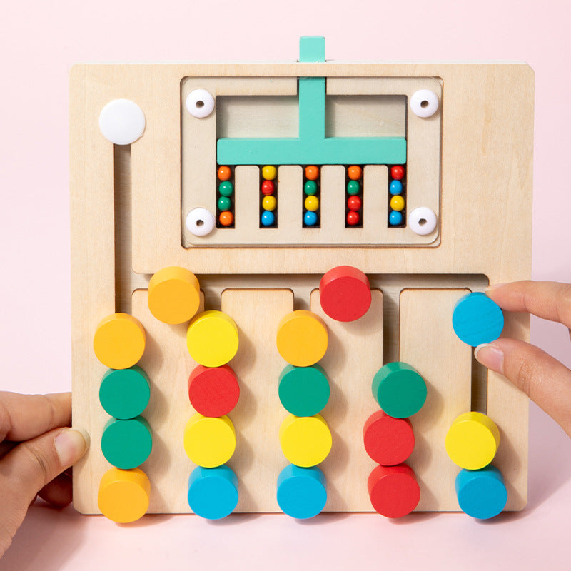 Children's early education educational toys four-color ball walking game logical thinking training wooden Montessori…