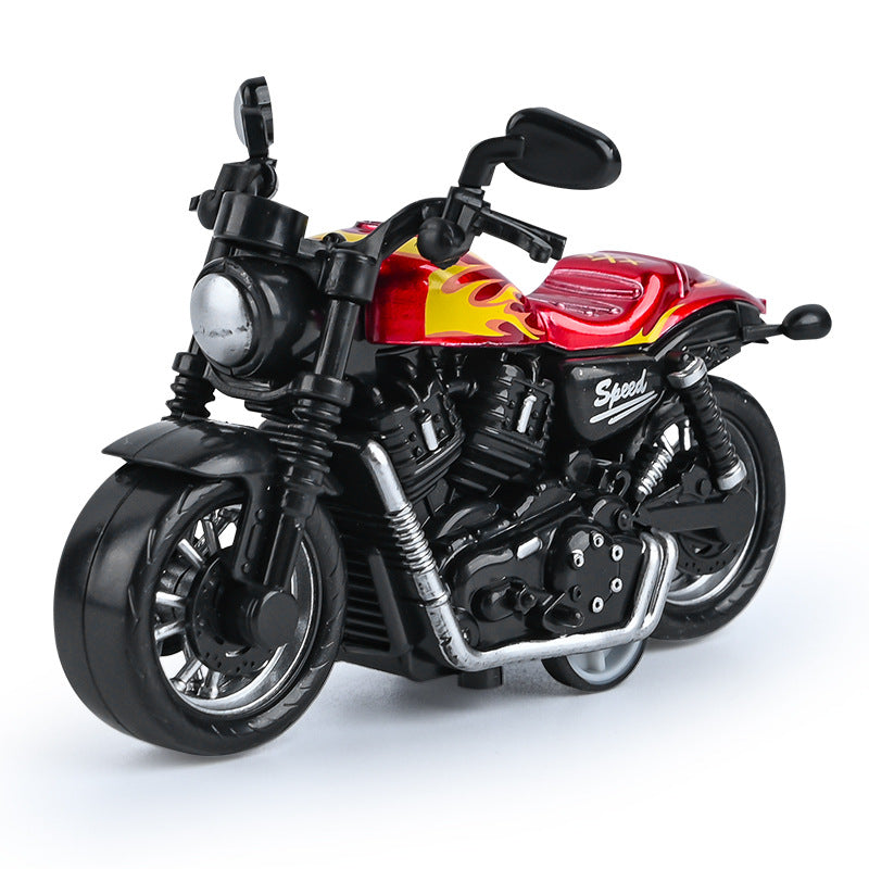 Cross-border generation children's toy boy baby simulation alloy motorcycle ornaments key chain model toy car - {red fire…