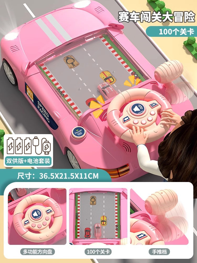 Early education story racing car to break through the big adventure game machine simulation multi-function steering wheel…