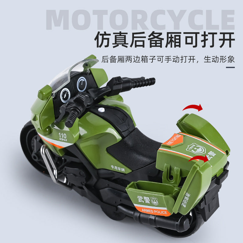 Inertia Toy Car, Simulated Motorcycle Model, Motorcycle Toy, Boy's Simulated Pull-Back Children's Toy - image 2