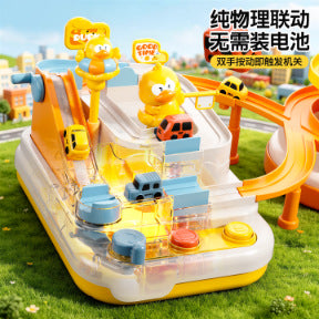 Children's educational toys for boys aged 3 to 6: a car park, a puzzle track car adventure to develop intelligence.