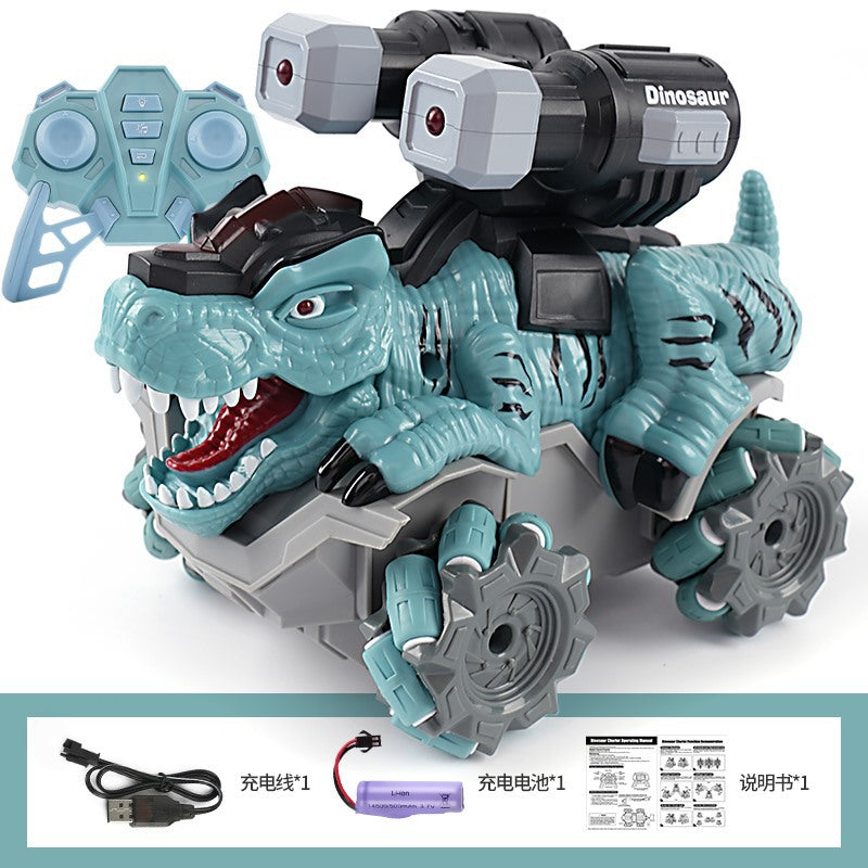 Cross-border remote control simulation dinosaur rampage stunt upright rotating lights children's cross-country climbing car…