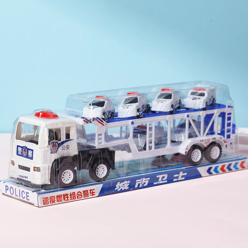 Large inertia trailer double-deck trailer inertia engineering car boy toy car stall children's toys wholesale - image 4