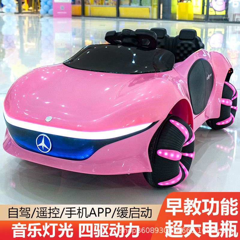 Children's electric four-wheel car 1-6 years old boys and girls baby remote control toy car can sit adults children…