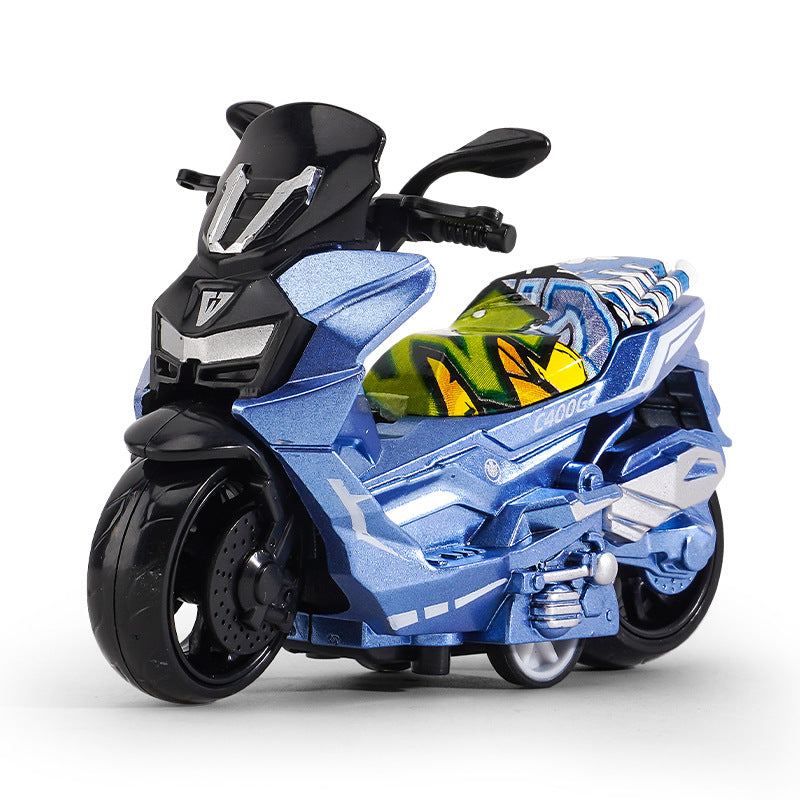 Cross-border generation children's toy boy baby simulation alloy motorcycle ornaments key chain model toy car - {graffiti…