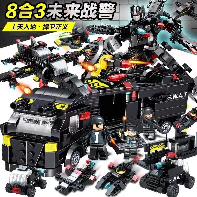 Military Assembly Building Blocks Aircraft Carrier Destroyer Rocket Ship Small Particle Children's Educational Toys Boys'…