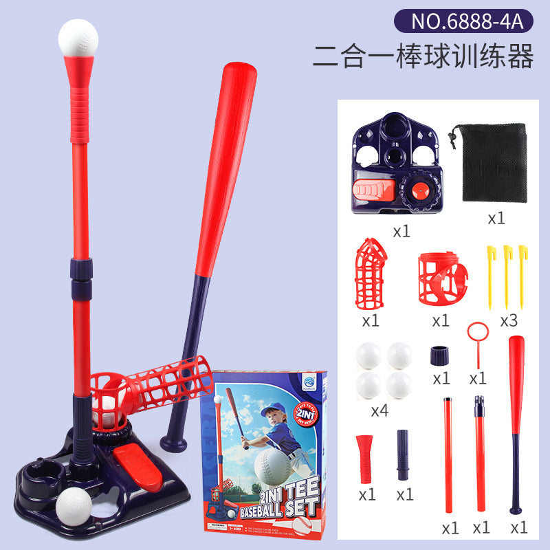 Cross Border Outdoor Sports Toy One Button Launcher Baseball Launcher Three-in-One Baseball Trainer Sports Toy - 6888-4A…