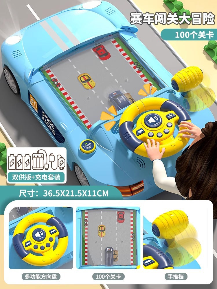 Early education story racing car to break through the big adventure game machine simulation multi-function steering wheel…