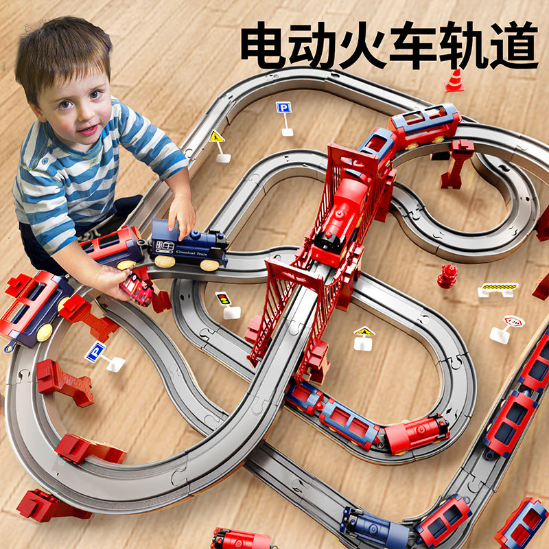 Electric High-Speed ​​Rail Train Small Train with Track Boy Train Model Artificial Educational Birthday Gift Kidsren's Toy…