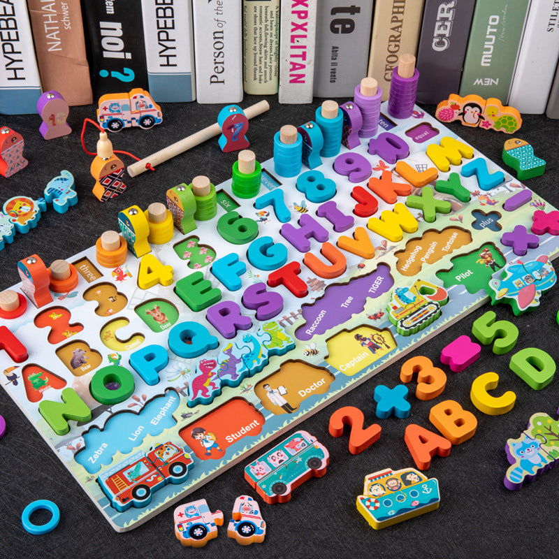 Children's Toys, Early Education Montessori Teaching Aids, 1-3 Years Old, Educational Logarithmic Board Puzzles, Baby Smart…