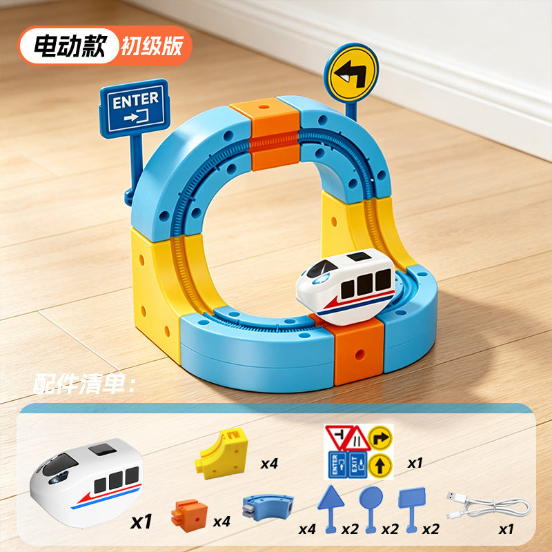 Cross-border Versatile Magnetic Track Car Children's Educational Toy Building Blocks Anti-Gravity Magnetic Suspension Train…