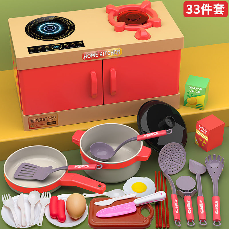 Play house children's kitchen toys for boys and girls baby simulation cooking mini kitchenware educational birthday gift…