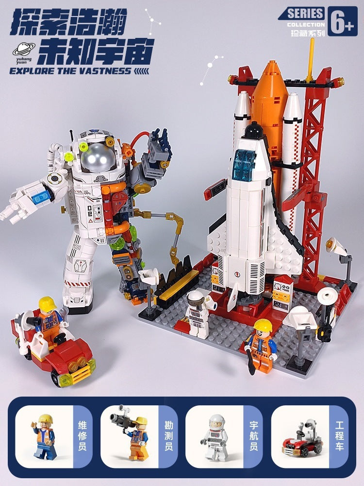 Military Assembly Building Blocks Aircraft Carrier Destroyer Rocket Ship Small Particle Children's Educational Toys Boys'…