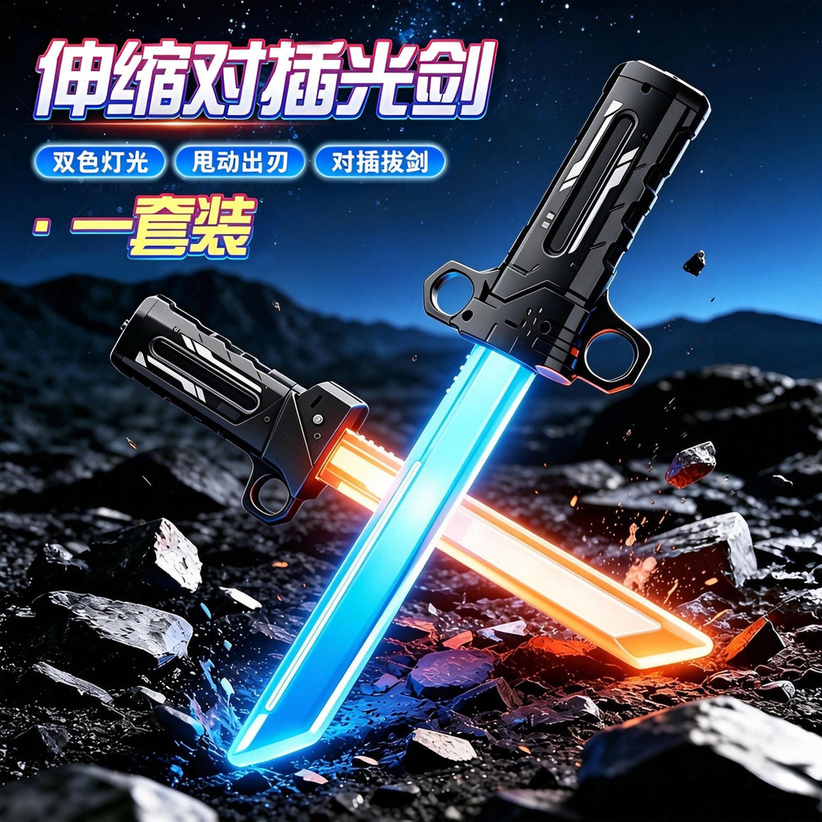 Double-Edged Retractable Light-Up Sword Toy for Boys, Deadpool Warrior 2-in-1 Toy Sword - 2026 new style plug-in/store…