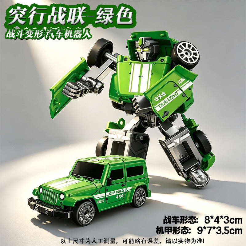 Cross-border Transforming Robot Model Children's Mecha Toy Dual-Form Car Action Figure Boys' Gift Set Wholesale - Green…