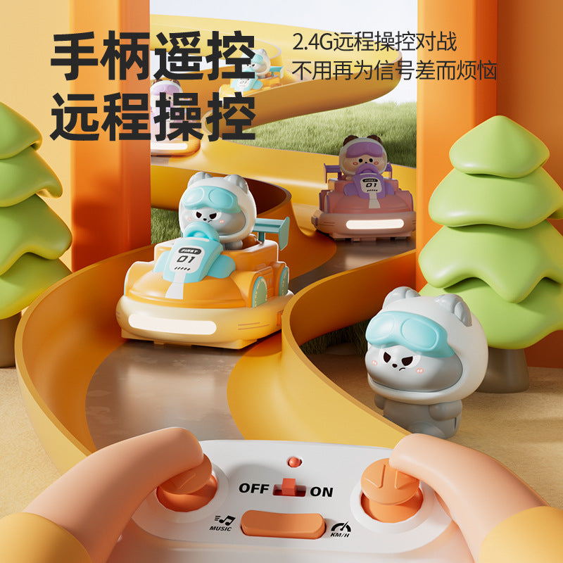 Children's cute remote control bumper car sound and light ejection robot 2.4G remote control war boy toy car - image 4
