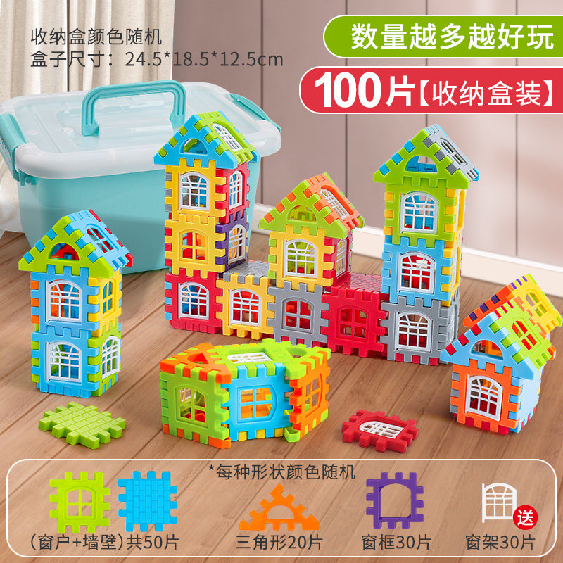 Cross-Border Children's Building Blocks Large Particle Cube Assembly Toys for 3-6 Year Old Boys and Girls Educational Model…