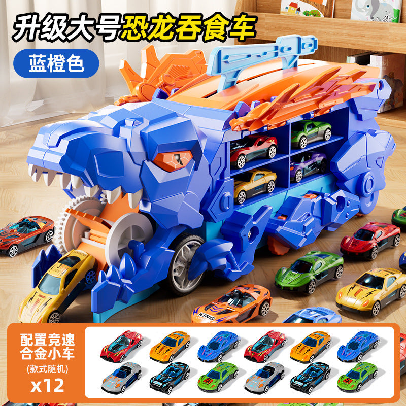 Cross-Border New Product Dinosaur Swallowing Car Folding Ejection Sliding Track Storage Alloy Car Children's Educational…