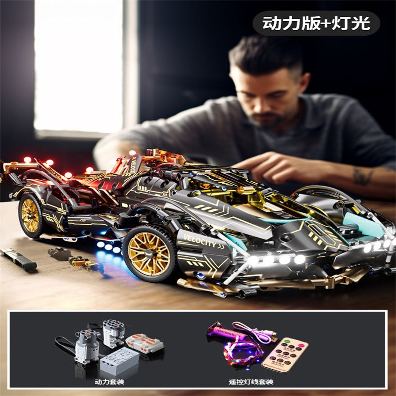 Cross-Border New Product Cyberpunk Building Block Ornaments 911 Lamborghini Space-Themed Sports Car Children's Toy Car…