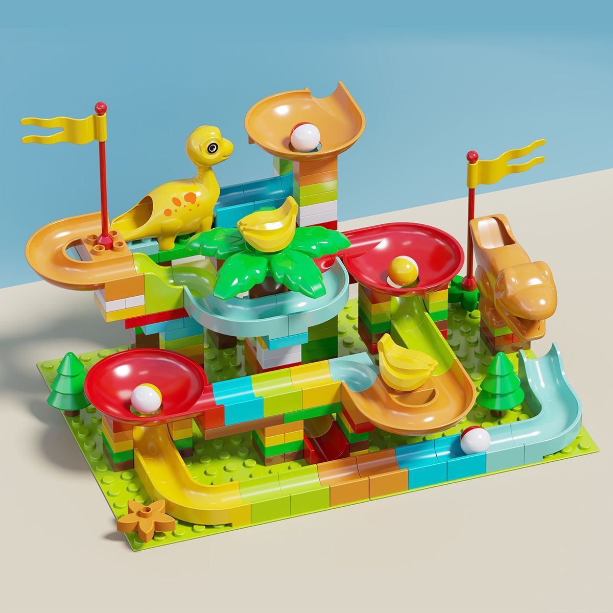 Cross-border wholesale of large particle slide track building blocks, ball track educational assembly DIY toys for boys and…