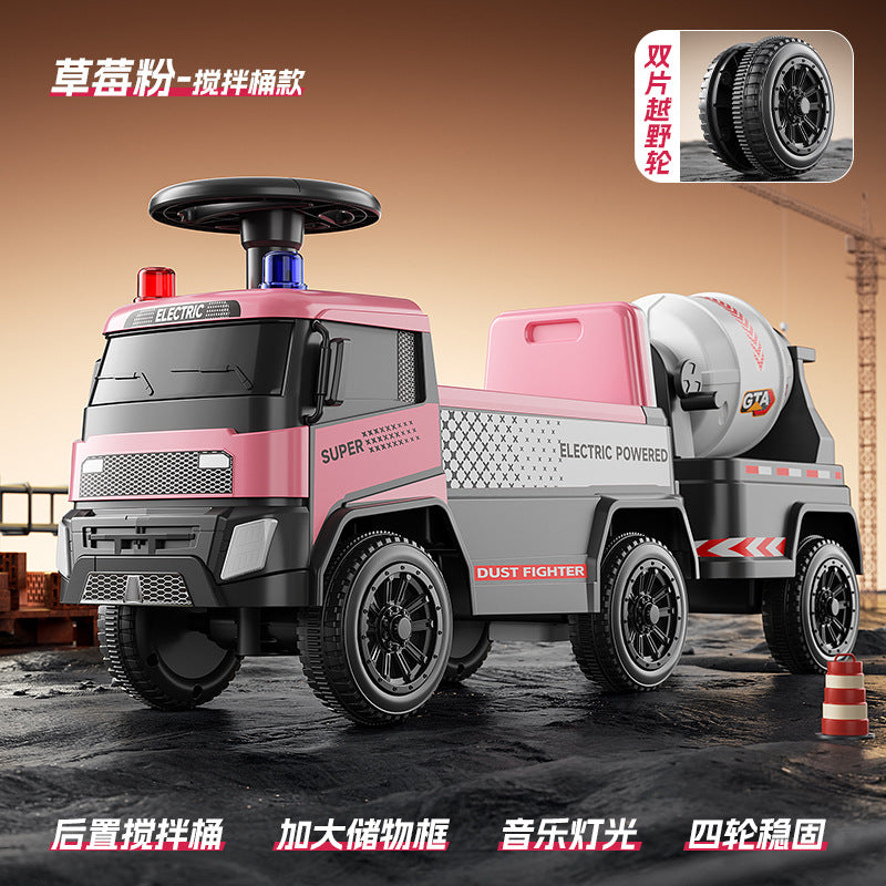 Sliding Spray Mixer Truck Safety Backrest Enlarged Storage Box Light Music Anti-Skid Tires Smooth Body - Scooter…