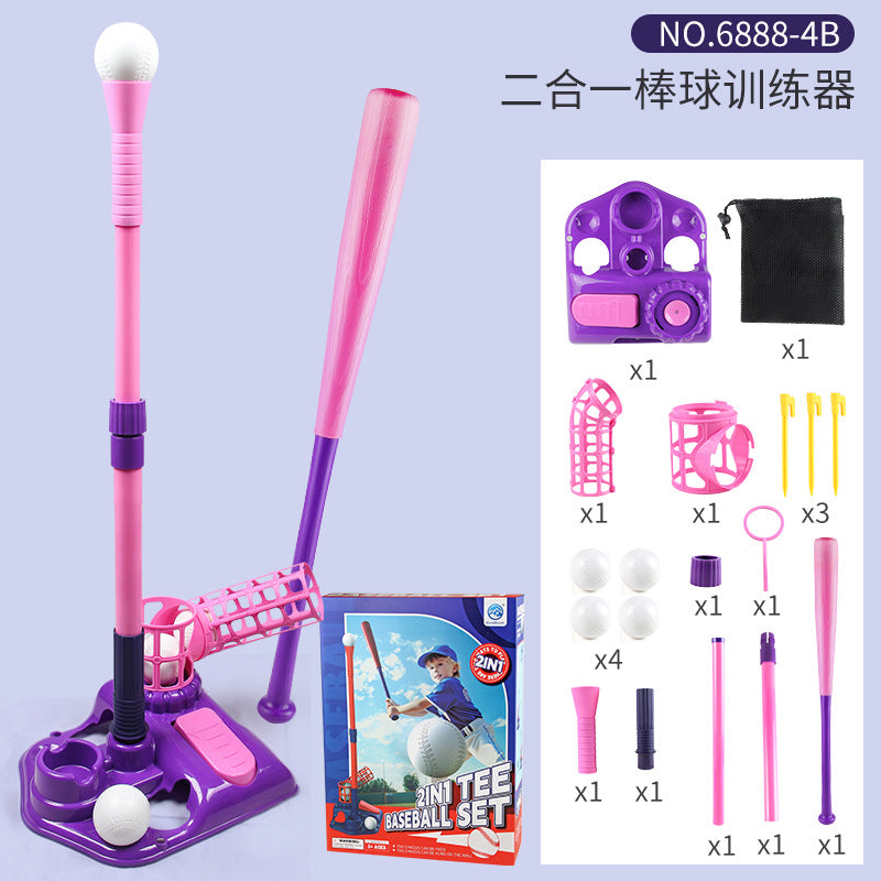 Cross Border Outdoor Sports Toy One Button Launcher Baseball Launcher Three-in-One Baseball Trainer Sports Toy - 6888-4B…