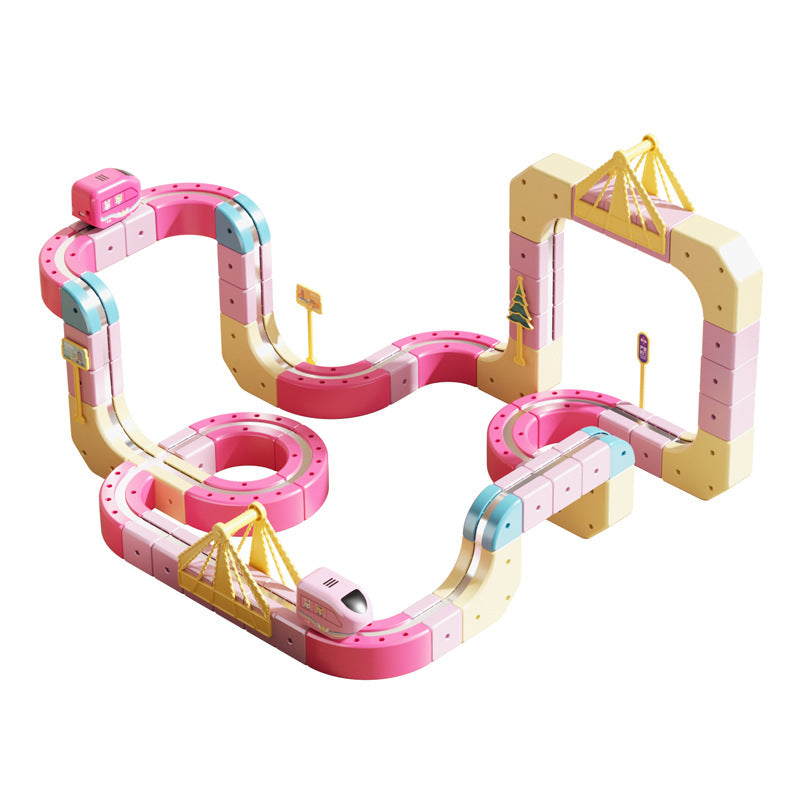 Children's Educational Electric Magnetic High-Speed ​​Train Magic Track Cube DIY Magnetic Assembly Toy for Boys and Girls…