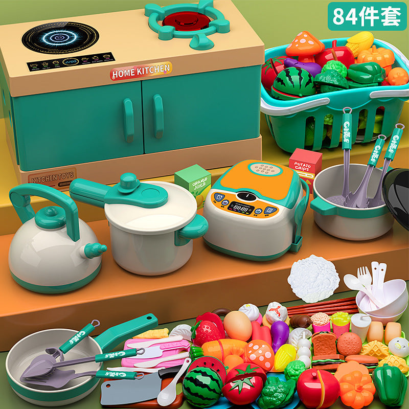 Play house children's kitchen toys for boys and girls baby simulation cooking mini kitchenware educational birthday gift…