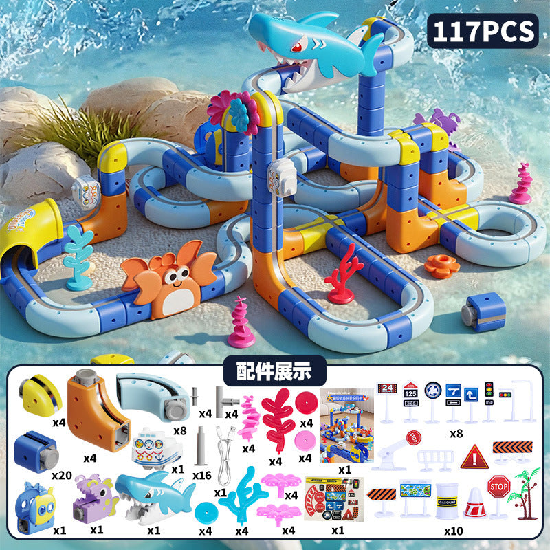 Cross-border Versatile Magnetic Track Car Children's Educational Toy Building Blocks Anti-Gravity Magnetic Suspension Train…