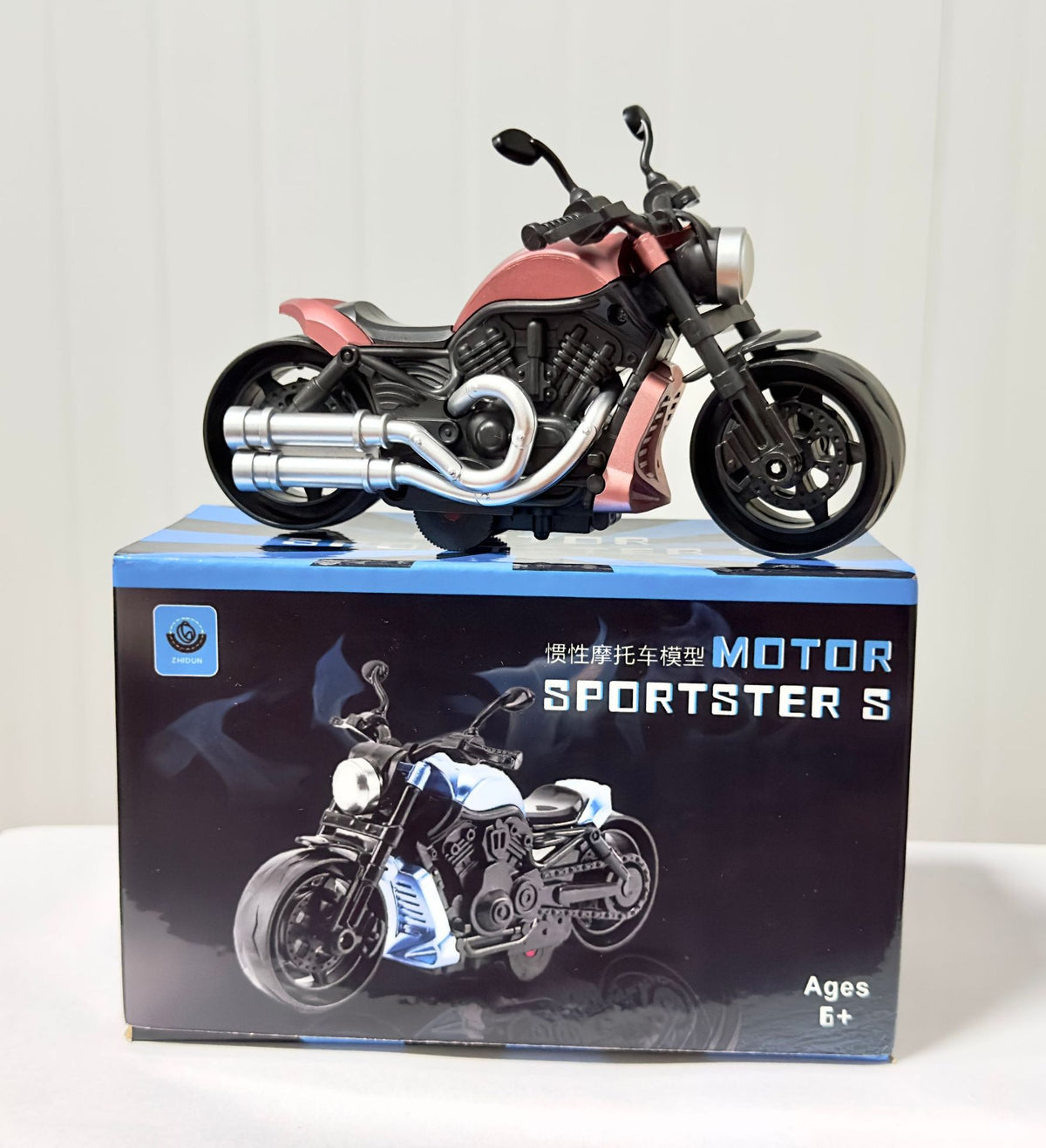 Inertia Toy Car, Simulated Motorcycle Model, Motorcycle Toy, Boy's Simulated Pull-Back Children's Toy - Red inertia% [color…