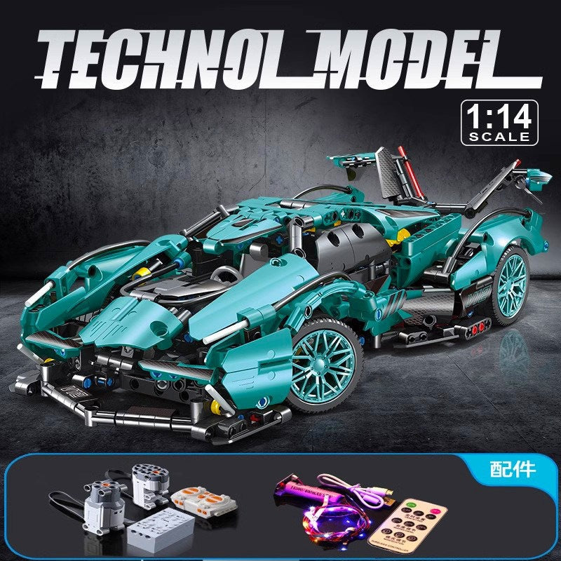 Cross-Border New Product Cyberpunk Building Block Ornaments 911 Lamborghini Space-Themed Sports Car Children's Toy Car…