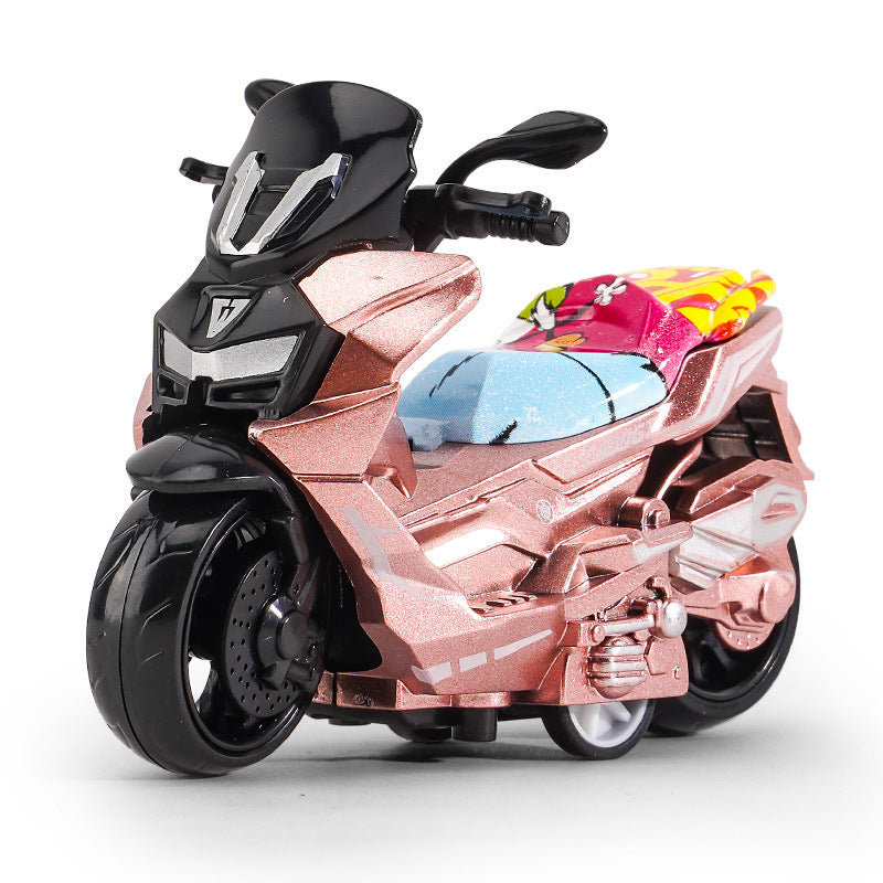 Cross-border generation children's toy boy baby simulation alloy motorcycle ornaments key chain model toy car - {graffiti…