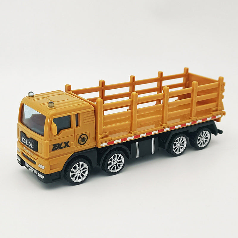 Delixin Kidsren's Rescue Trailer Artificial Flatbed Transporter Car Baby Educational Model Boy Toy Car - Yellow high rail…