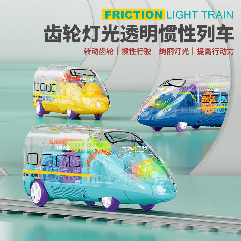 Children's Car Toys Inertia Drop Resistant Transparent Gear Light Toys Car Model Night Market Stall Wholesale Gifts - image 4