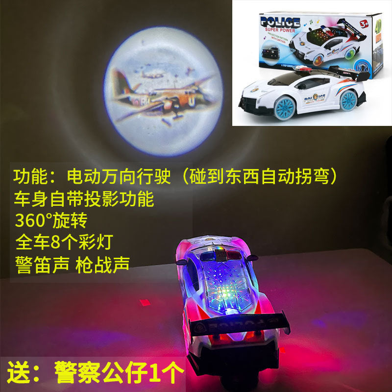 Electric Door Opening Police Car 360 Rotating Car Toy Artificial Police Car Model 110 Automatic Running Stall Wholesale…