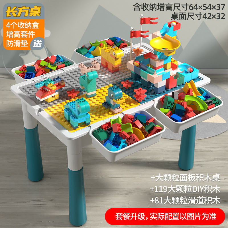 Large Particle Building Block Toys DIY Children's Multifunctional Building Block Table Educational Assembly Learning Table…