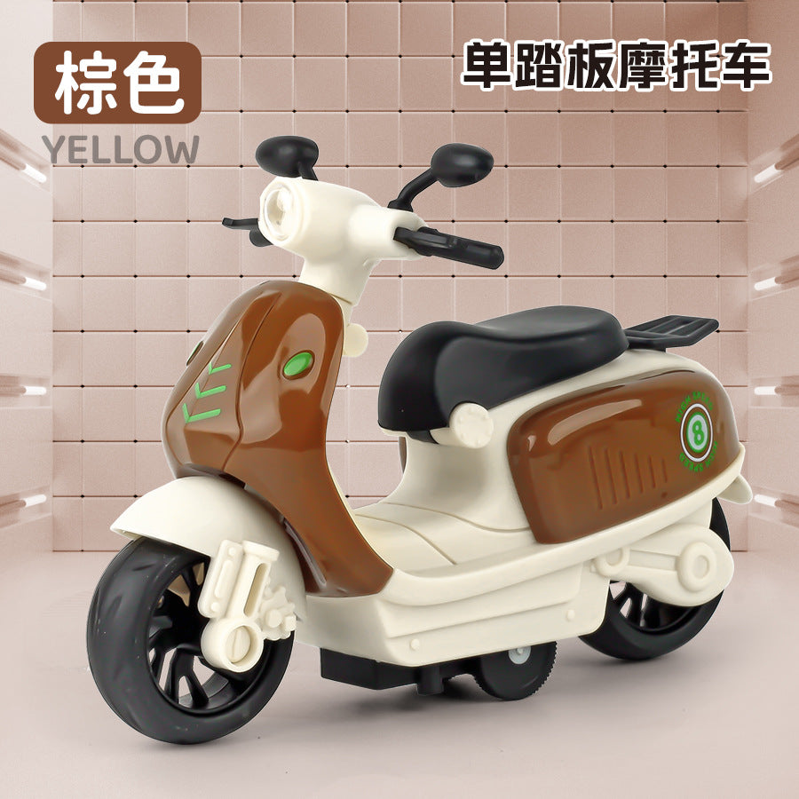 New Children's Inertia Motorcycle Model Boy Side Tricycle Selected Wholesale Educational Boutique Doll Machine - Brown…