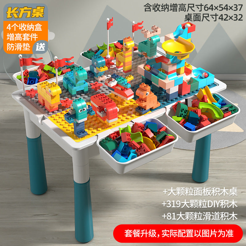 Large Particle Building Block Toys DIY Children's Multifunctional Building Block Table Educational Assembly Learning Table…