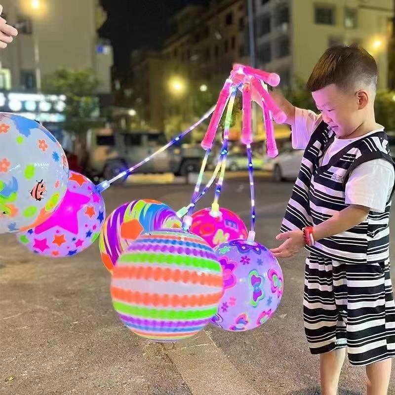 Glowing Fitness Swing Ball Toy Gift Luminous Elastic Ball Inflatable Ball Night Market Stall Supply Wholesale - image 3