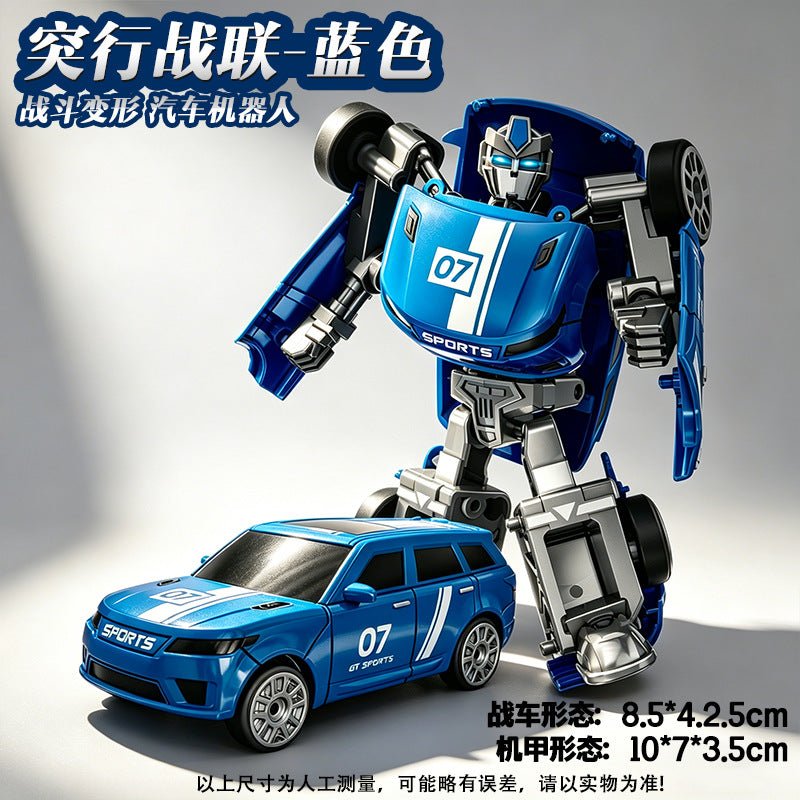Cross-border Transforming Robot Model Children's Mecha Toy Dual-Form Car Action Figure Boys' Gift Set Wholesale - Blue…