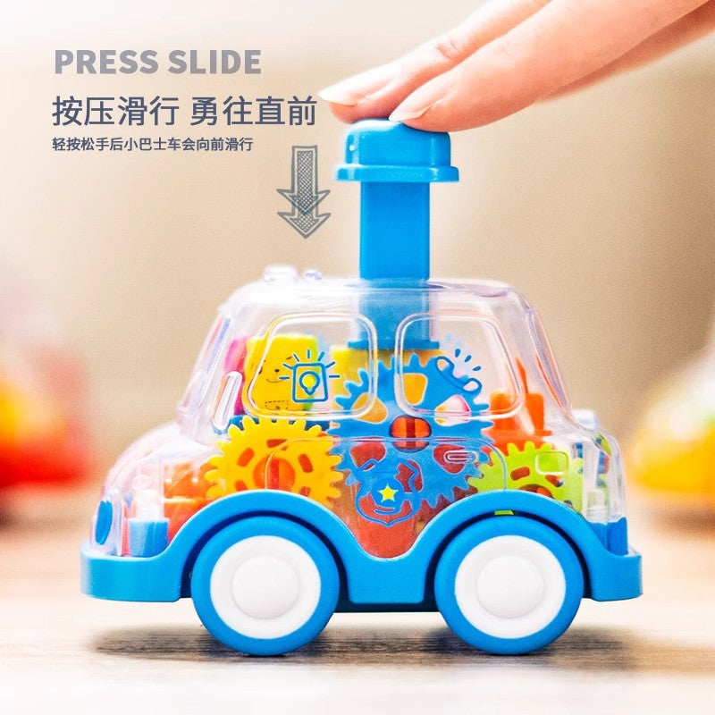 Push-And-Go Gear Car Toy, Inertia Small Car, Transparent Bus Car, Children's Educational Toy, Children's Day Gift - image 3