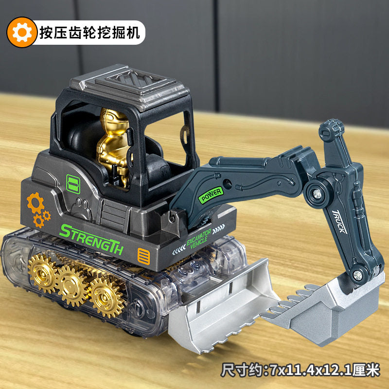 Children's Toys, Inertial Driving Gear Engineering Vehicle, Movable Joint Excavator, Boys' Toys Wholesale, Street Vendor…