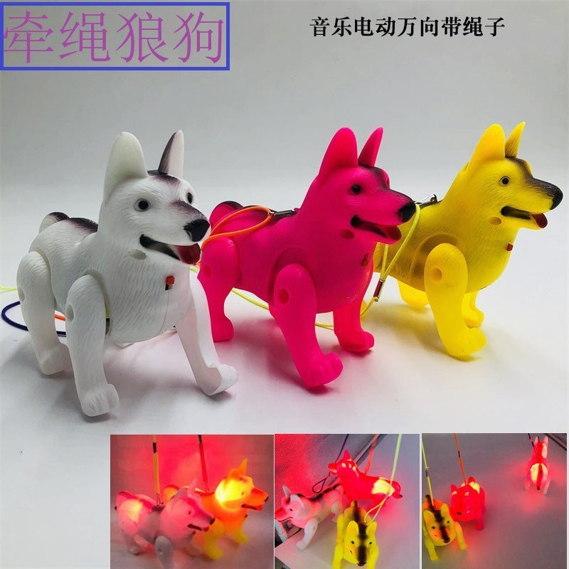 Electric Leash Rabbit, Popular Online Toy for Children, New Year's Day Square Night Market Stall Glowing Toy Wholesale…