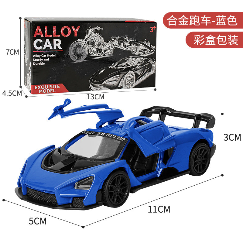 Alloy car model toy for boys and children, pull-back simulation double-door sports car, mini racing car, CE certified…