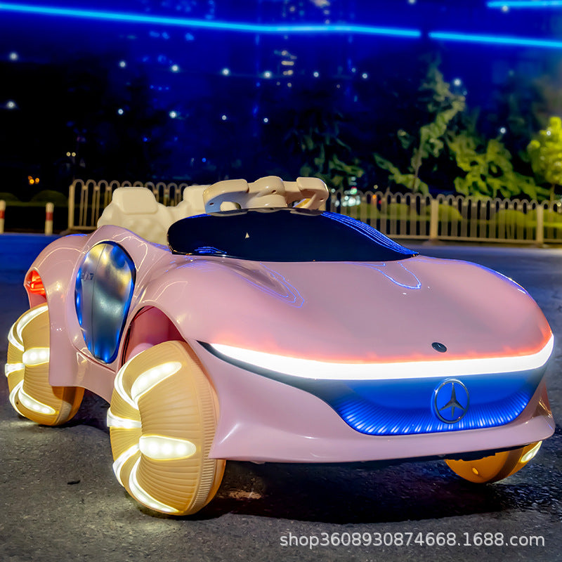 Children's electric four-wheel car 1-6 years old boys and girls baby remote control toy car can sit adults children…