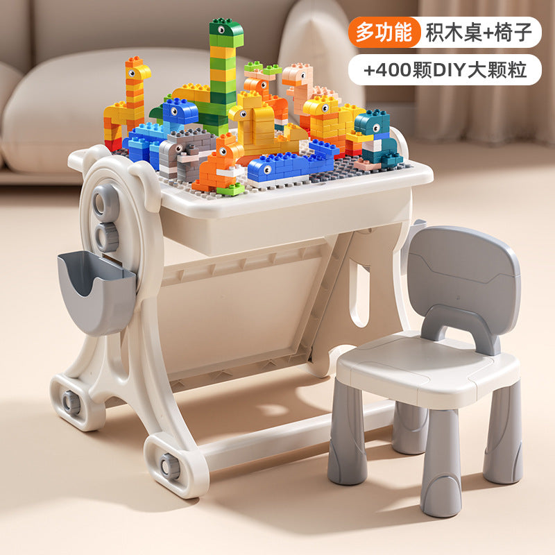 Large Particle Building Block Toys DIY Children's Multifunctional Building Block Table Educational Assembly Learning Table…