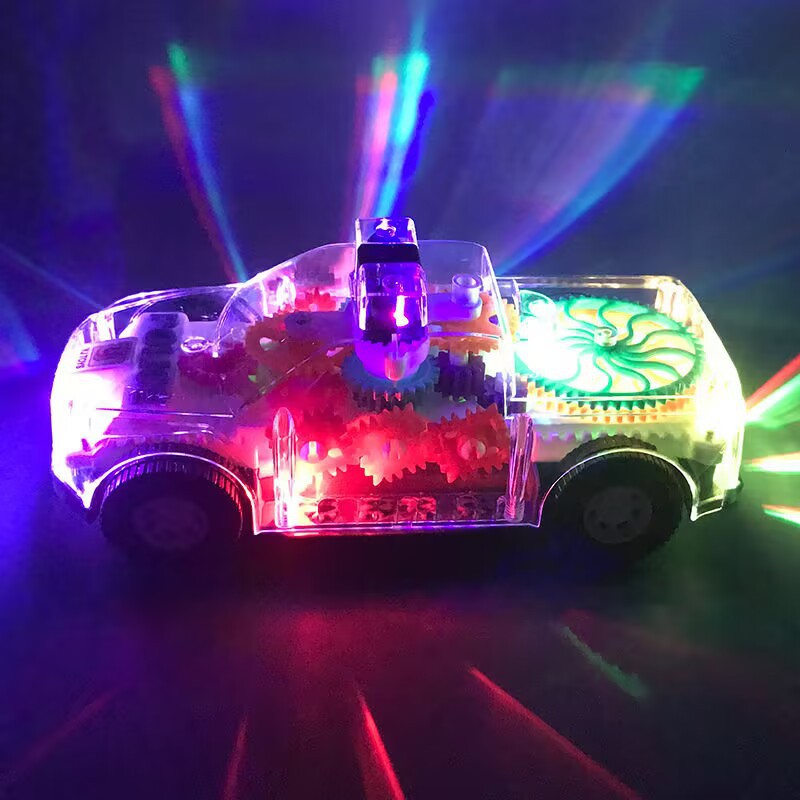 New Electric Universal Transparent Gear Police Car Colorful Light Music Toy Police Car Street Stall Wholesale - image 2