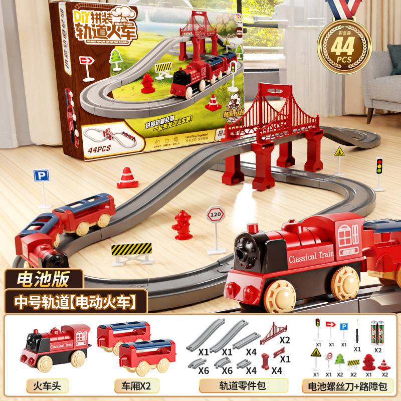 Electric High-Speed ​​Rail Train Small Train with Track Boy Train Model Artificial Educational Birthday Gift Kidsren's Toy…