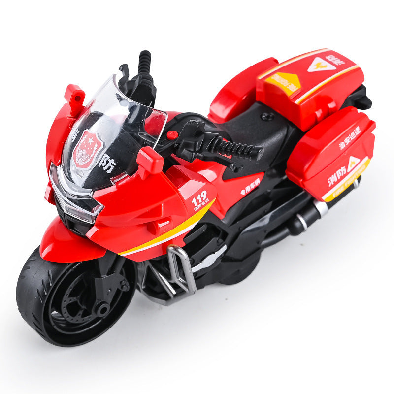Inertia Toy Car, Simulated Motorcycle Model, Motorcycle Toy, Boy's Simulated Pull-Back Children's Toy - Red police [opp bag]%
